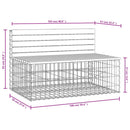 vidaXL tömör fenyőfa gabion kerti pad 103x70x65 cm