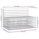 vidaXL impregnált fenyőfa gabion kerti pad 103 x 70 x 65 cm