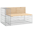 vidaXL tömör fenyőfa gabion kerti pad 122x71x65,5 cm