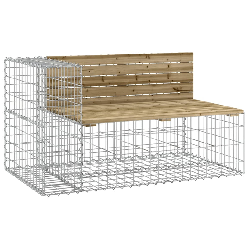 vidaXL tömör impregnált fenyőfa gabion kerti pad 122x71x65,5 cm