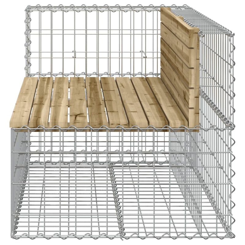 vidaXL tömör impregnált fenyőfa gabion kerti pad 122x71x65,5 cm