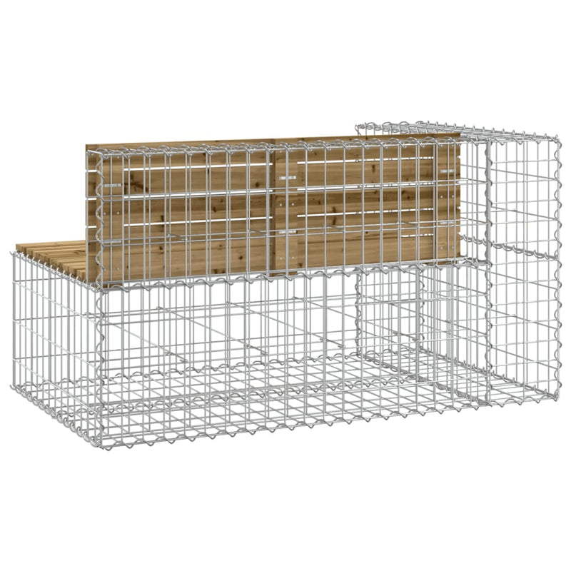 vidaXL tömör impregnált fenyőfa gabion kerti pad 122x71x65,5 cm