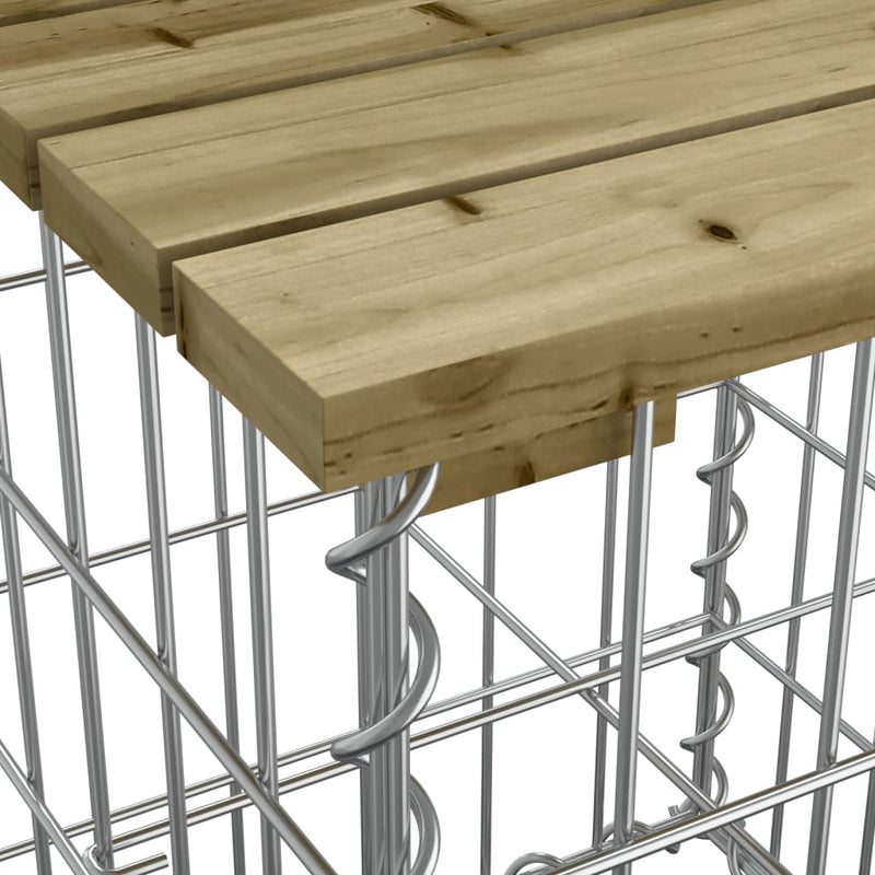 vidaXL tömör impregnált fenyőfa gabion kerti pad 122x71x65,5 cm