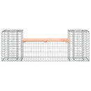 vidaXL tömör duglászfenyő gabion kerti pad 183x41x60,5 cm