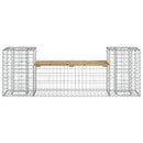 vidaXL tömör impregnált fenyőfa gabion kerti pad 183x41x60,5 cm