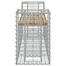 vidaXL tömör impregnált fenyőfa gabion kerti pad 183x41x60,5 cm