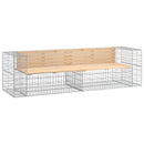 vidaXL tömör fenyőfa gabion kerti pad 244x71x65,5 cm
