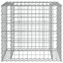 vidaXL tömör impregnált fenyőfa kerti pad gabion kosárral