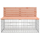 vidaXL tömör duglászfenyő kerti pad gabion kosárral