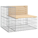 vidaXL tömör fenyőfa gabion kerti pad 287x71x65,5 cm