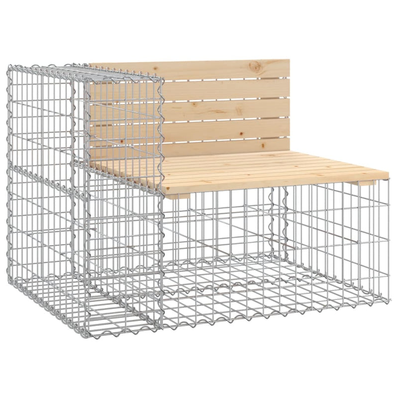 vidaXL tömör fenyőfa gabion kerti pad 287x71x65,5 cm