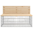 vidaXL tömör fenyőfa gabion kerti pad 347x71x65,5 cm
