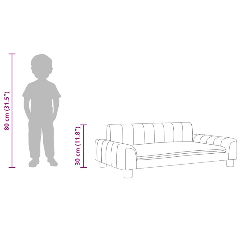 vidaXL krémszínű gyerek műbőrkanapé 90 x 53 x 30 cm