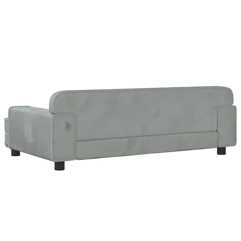 vidaXL világosszürke bársony gyerekkanapé 90 x 53 x 30 cm