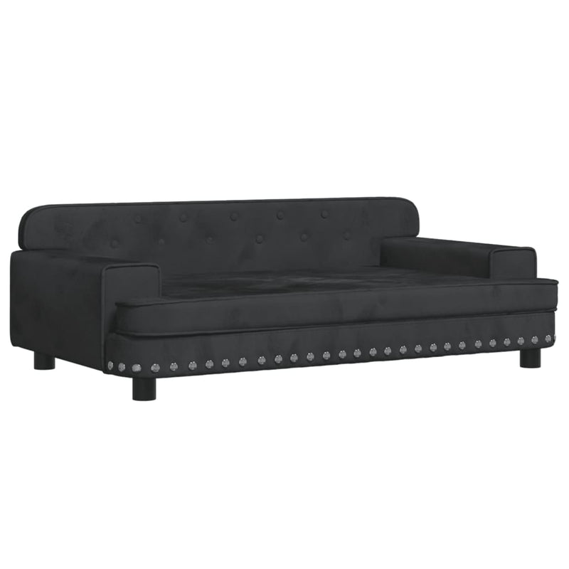 vidaXL fekete bársony gyerekkanapé 90 x 53 x 30 cm