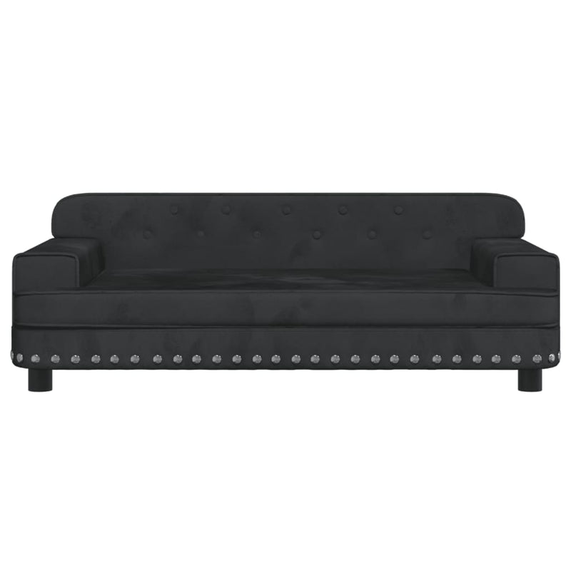 vidaXL fekete bársony gyerekkanapé 90 x 53 x 30 cm