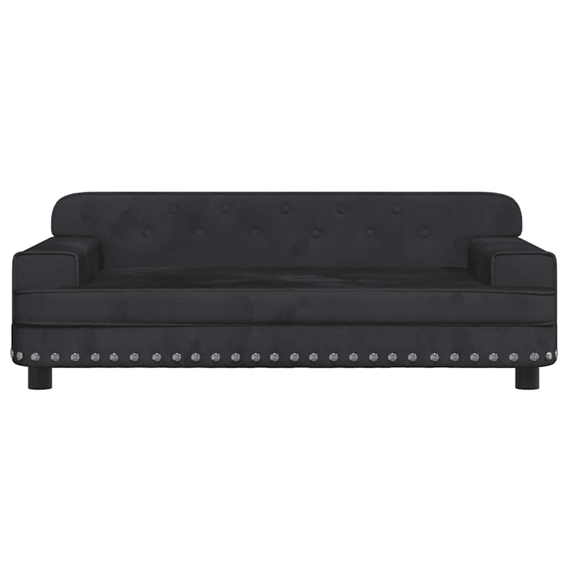 vidaXL fekete bársony gyerekkanapé 90 x 53 x 30 cm