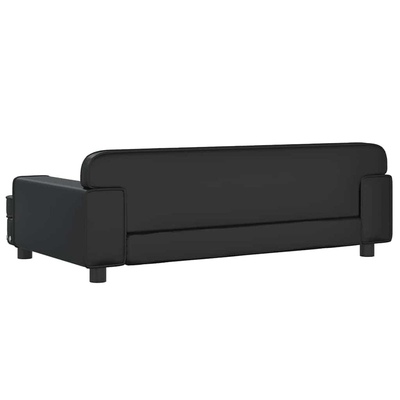 vidaXL fekete gyerek műbőrkanapé 90 x 53 x 30 cm