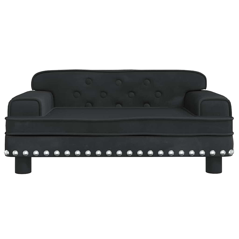 vidaXL fekete gyerek bársonykanapé 70 x 45 x 30 cm