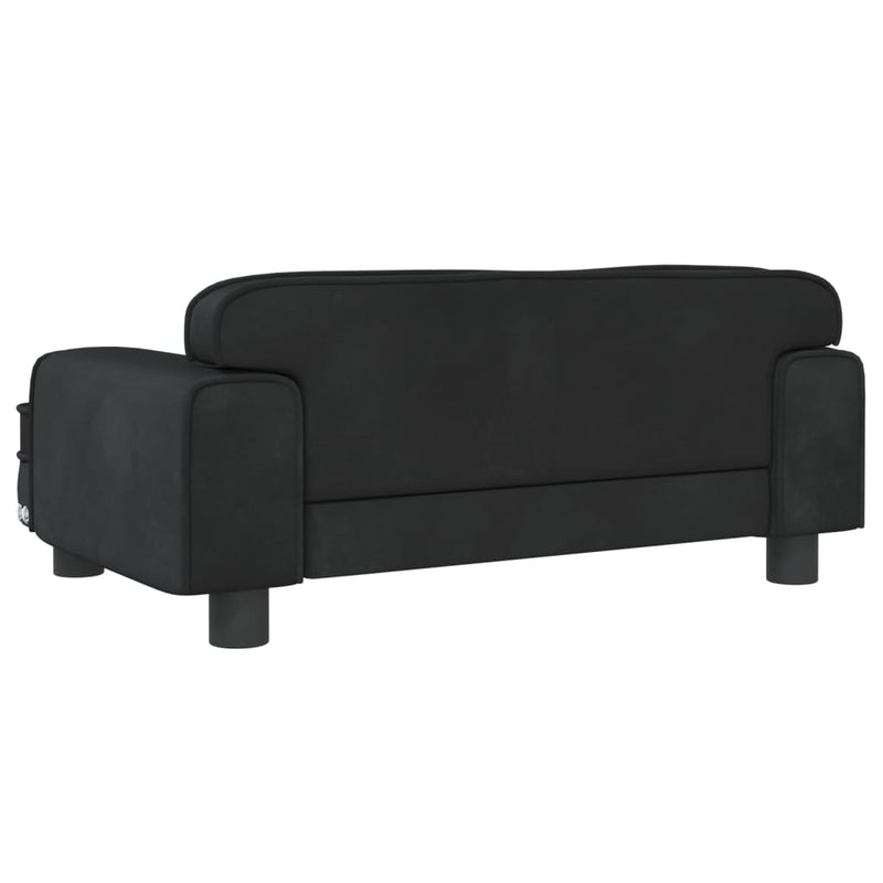 vidaXL fekete gyerek bársonykanapé 70 x 45 x 30 cm