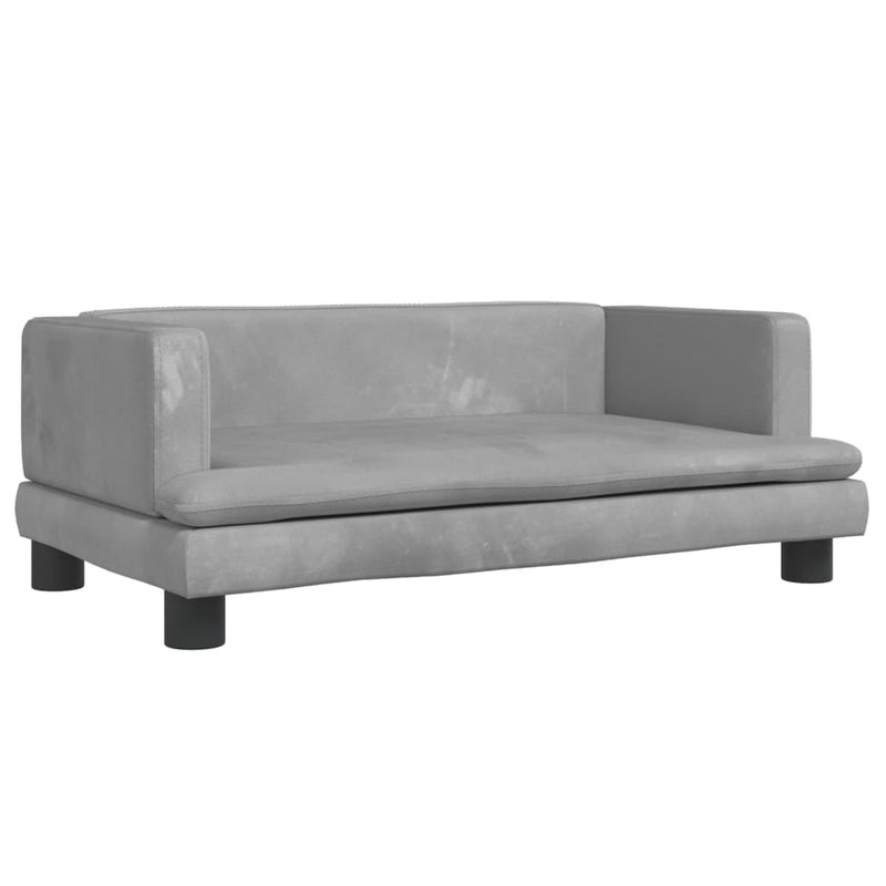 vidaXL világosszürke bársony gyerekkanapé 80 x 45 x 30 cm