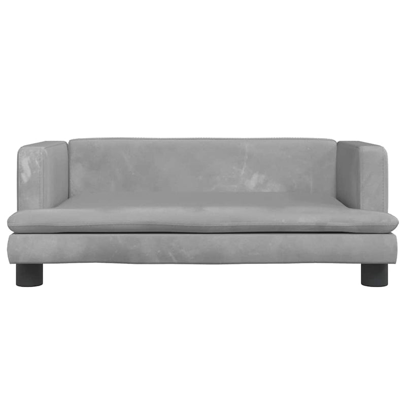 vidaXL világosszürke bársony gyerekkanapé 80 x 45 x 30 cm