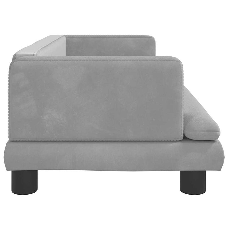 vidaXL világosszürke bársony gyerekkanapé 80 x 45 x 30 cm