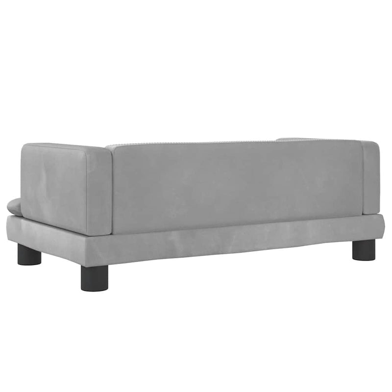 vidaXL világosszürke bársony gyerekkanapé 80 x 45 x 30 cm