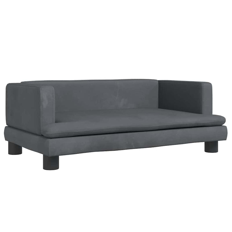 vidaXL sötétszürke bársony gyerekkanapé 80 x 45 x 30 cm