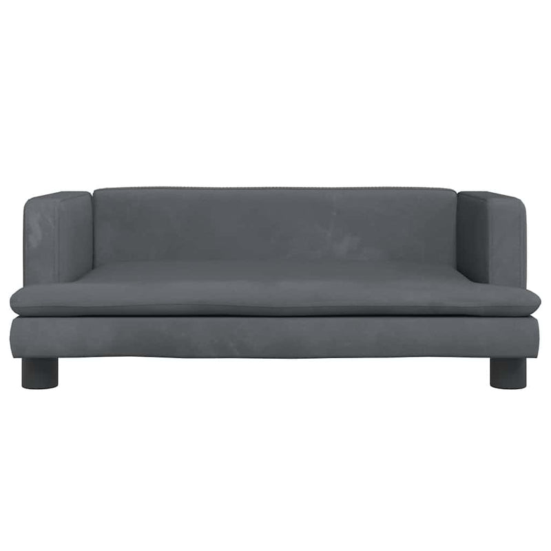 vidaXL sötétszürke bársony gyerekkanapé 80 x 45 x 30 cm
