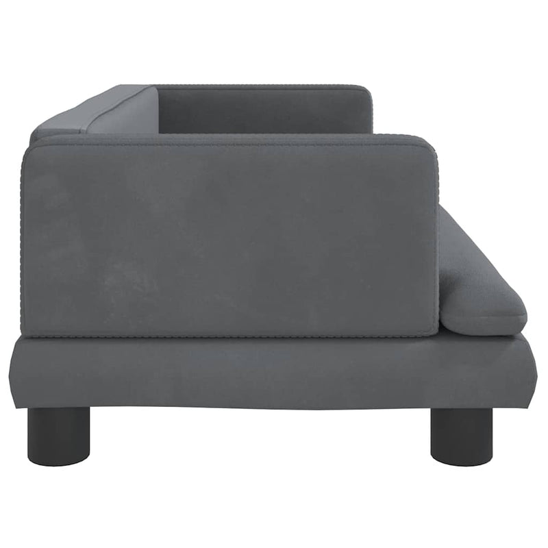 vidaXL sötétszürke bársony gyerekkanapé 80 x 45 x 30 cm