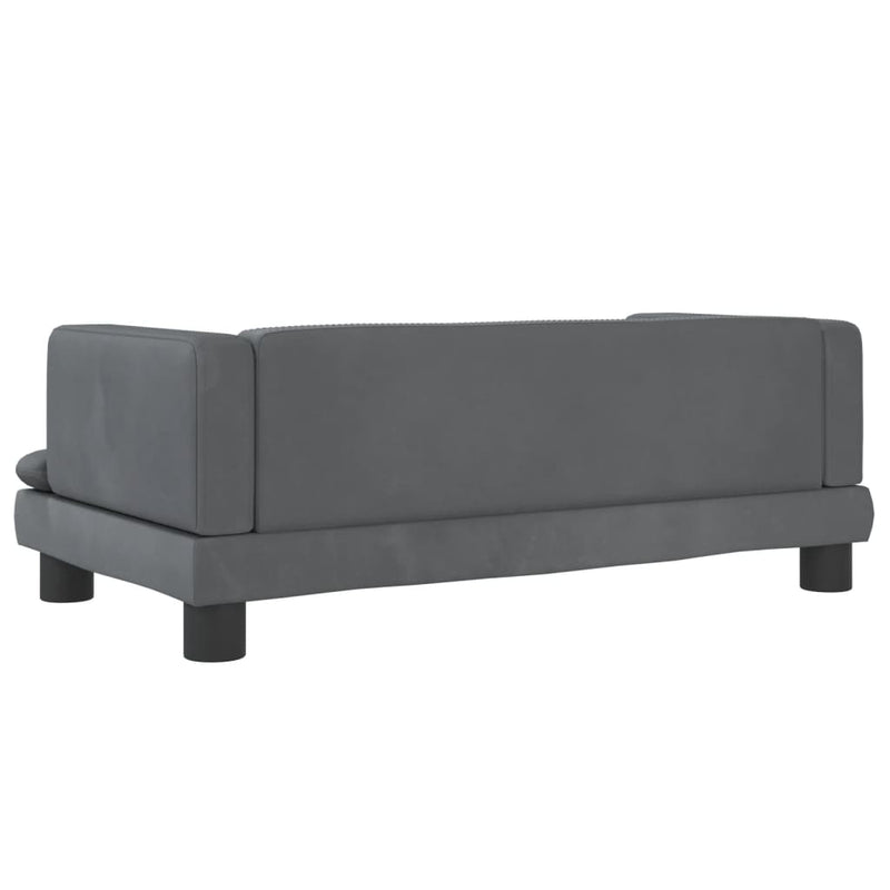 vidaXL sötétszürke bársony gyerekkanapé 80 x 45 x 30 cm