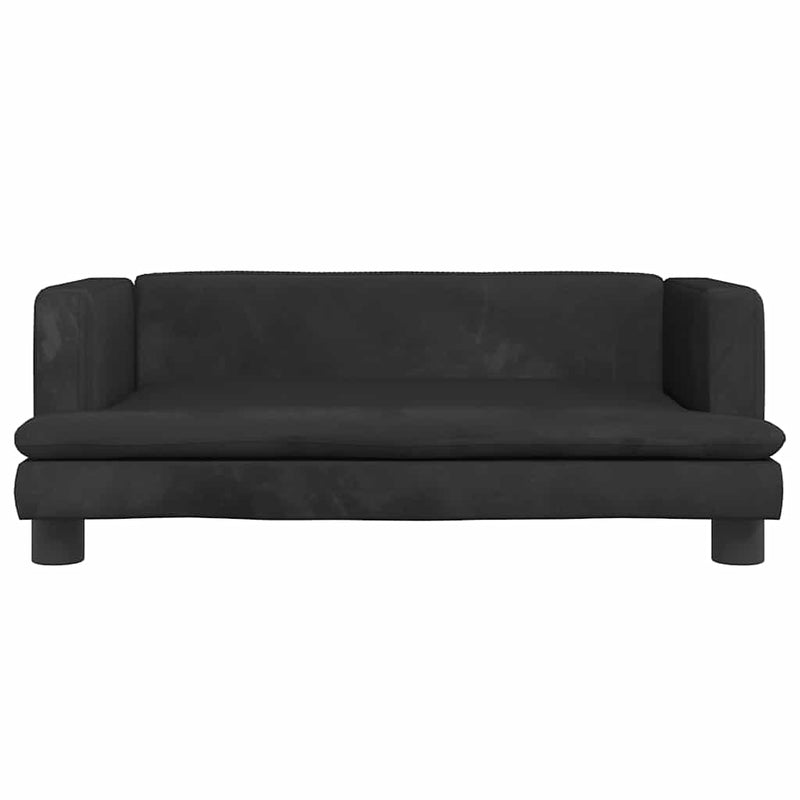 vidaXL fekete bársony gyerekkanapé 80 x 45 x 30 cm