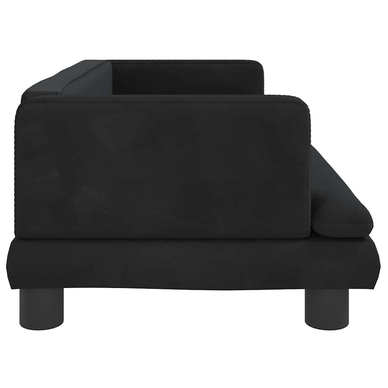 vidaXL fekete bársony gyerekkanapé 80 x 45 x 30 cm