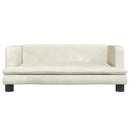 vidaXL krémszínű bársony gyerekkanapé 80 x 45 x 30 cm