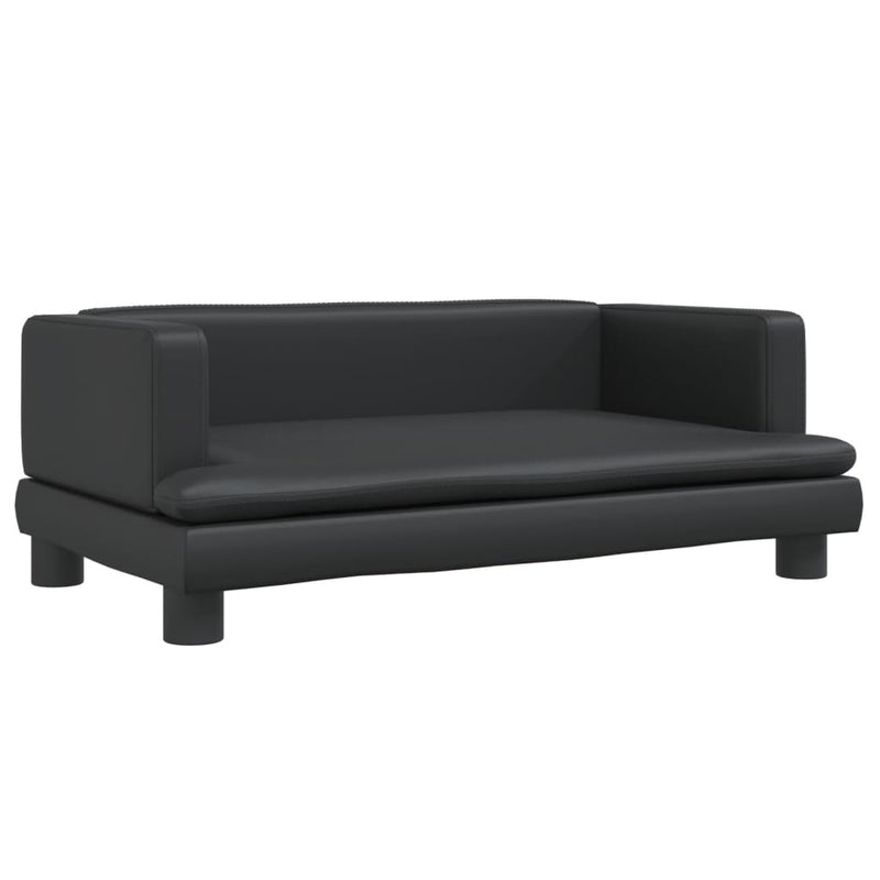 vidaXL fekete műbőr gyerekkanapé 80 x 45 x 30 cm