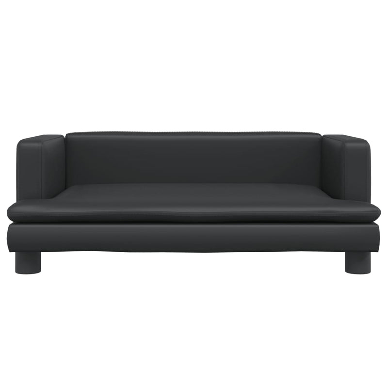 vidaXL fekete műbőr gyerekkanapé 80 x 45 x 30 cm