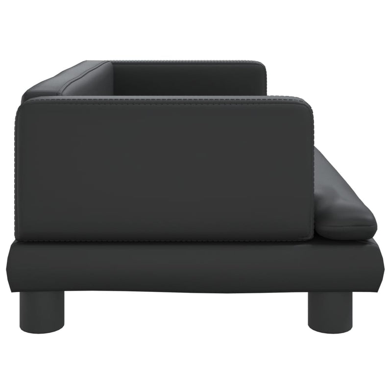 vidaXL fekete műbőr gyerekkanapé 80 x 45 x 30 cm