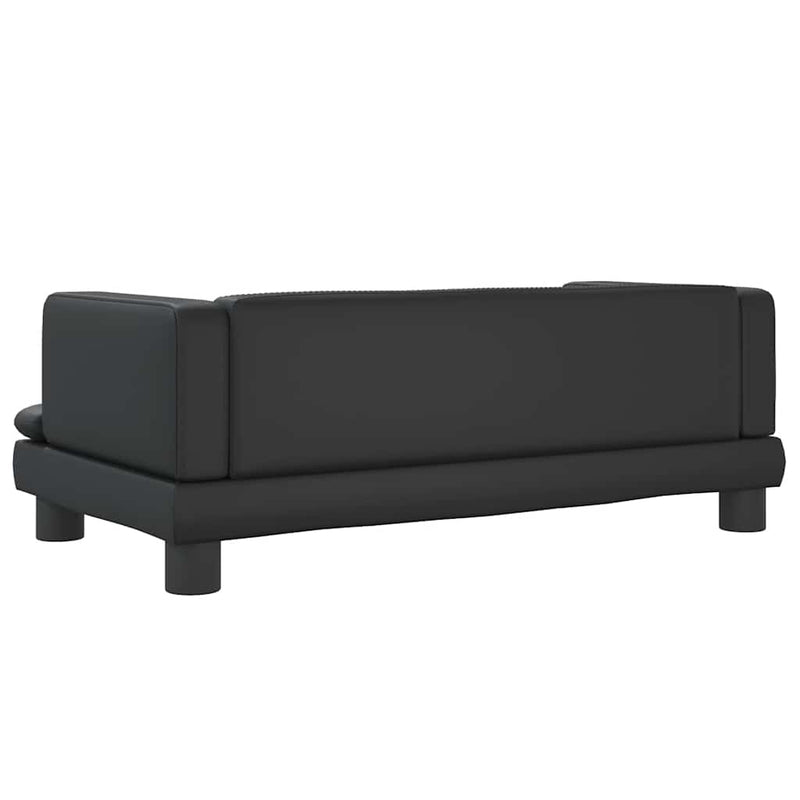 vidaXL fekete műbőr gyerekkanapé 80 x 45 x 30 cm