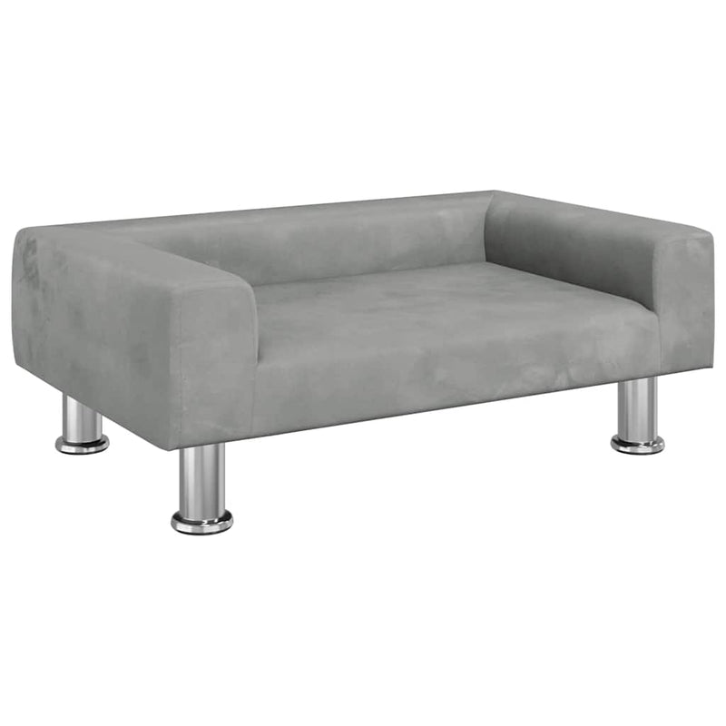 vidaXL világosszürke bársony gyerekkanapé 70 x 45 x 26,5 cm