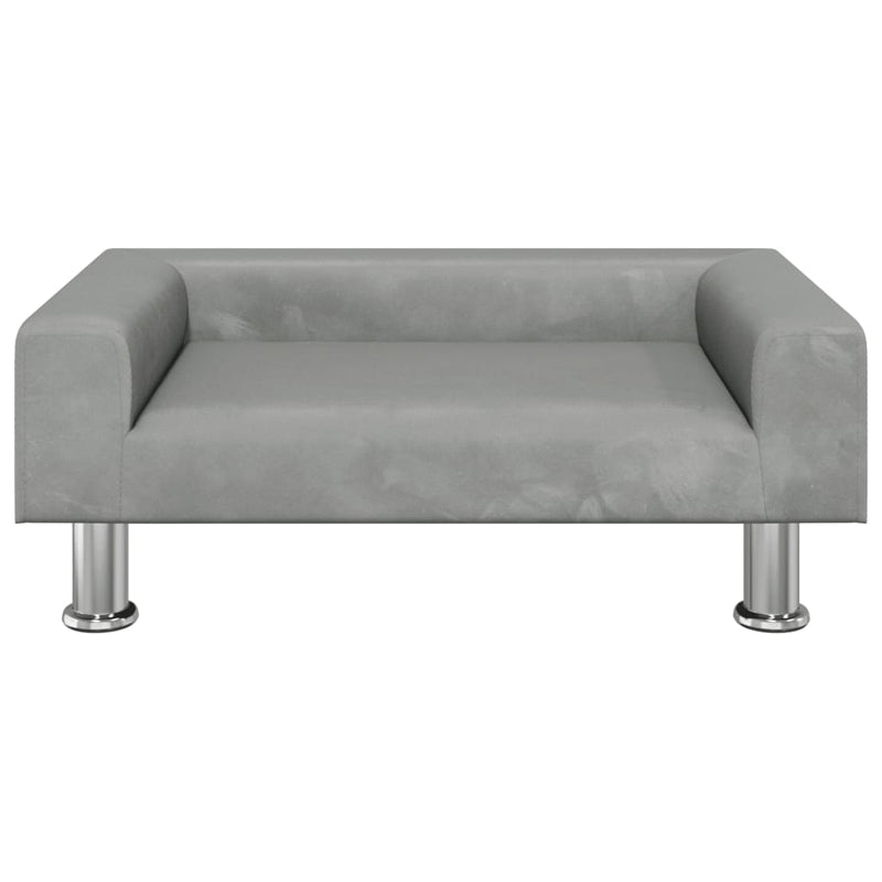 vidaXL világosszürke bársony gyerekkanapé 70 x 45 x 26,5 cm