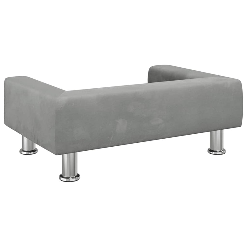 vidaXL világosszürke bársony gyerekkanapé 70 x 45 x 26,5 cm