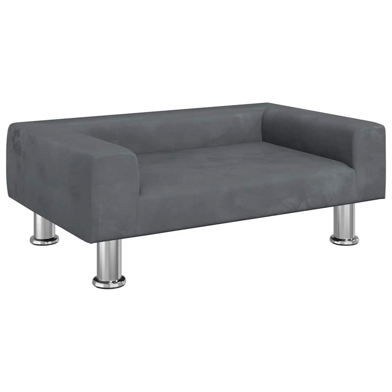 vidaXL sötétszürke bársony gyerekkanapé 70 x 45 x 26,5 cm