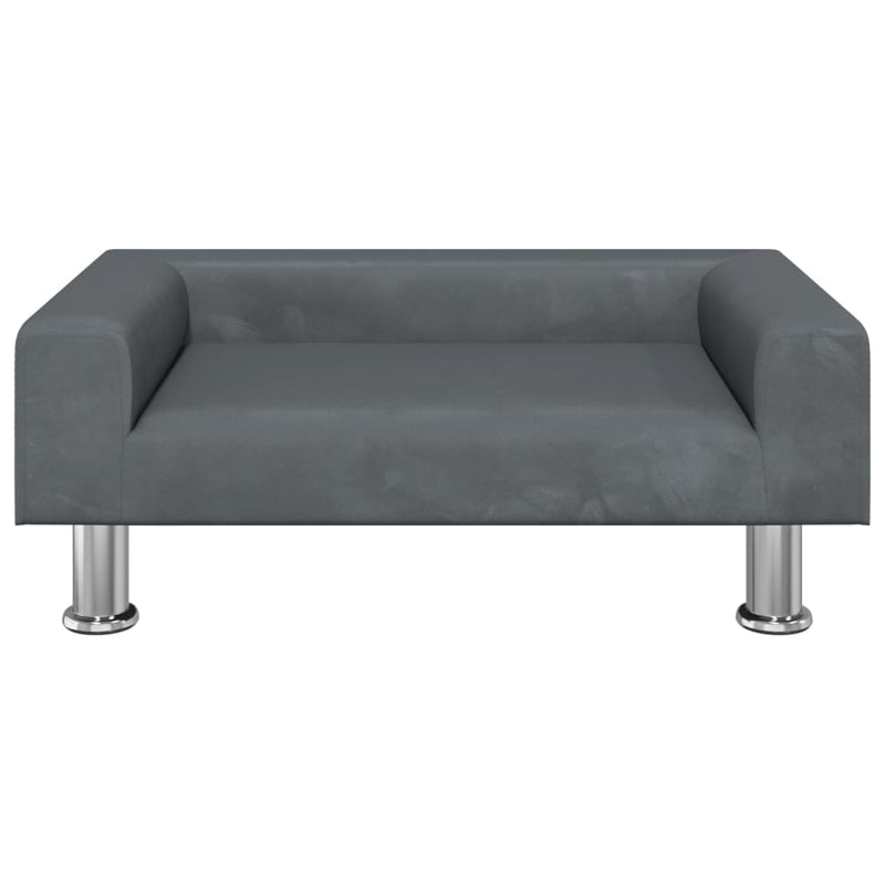 vidaXL sötétszürke bársony gyerekkanapé 70 x 45 x 26,5 cm