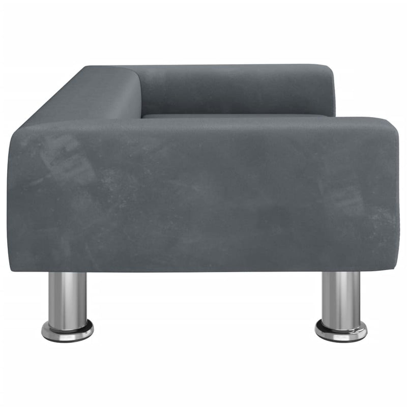 vidaXL sötétszürke bársony gyerekkanapé 70 x 45 x 26,5 cm