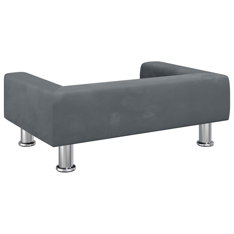 vidaXL sötétszürke bársony gyerekkanapé 70 x 45 x 26,5 cm