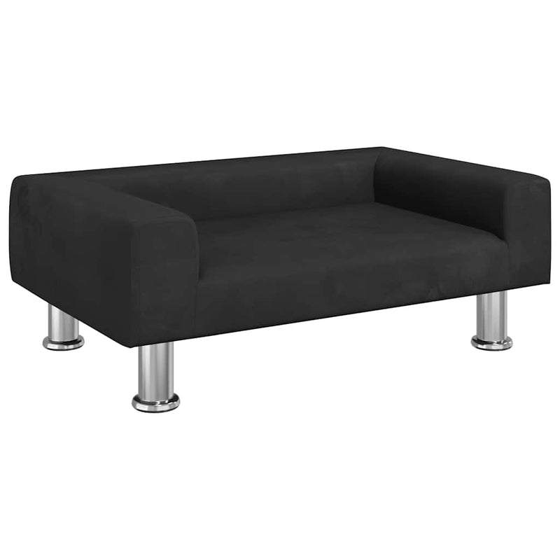 vidaXL fekete bársony gyerekkanapé 70 x 45 x 26,5 cm