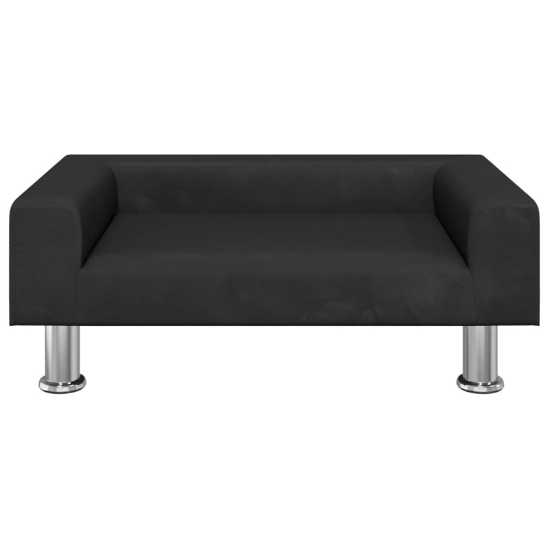 vidaXL fekete bársony gyerekkanapé 70 x 45 x 26,5 cm