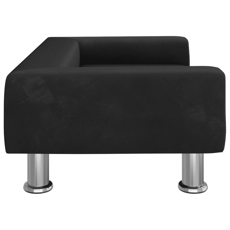 vidaXL fekete bársony gyerekkanapé 70 x 45 x 26,5 cm