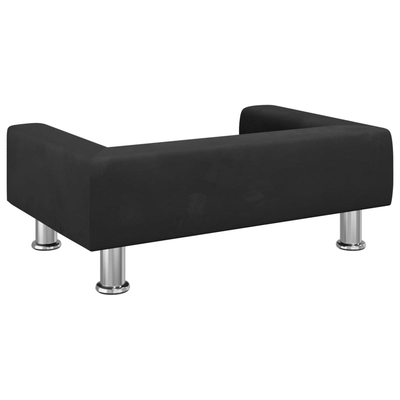 vidaXL fekete bársony gyerekkanapé 70 x 45 x 26,5 cm